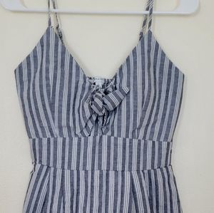 Purple Snow Pinstriped Blue Dress